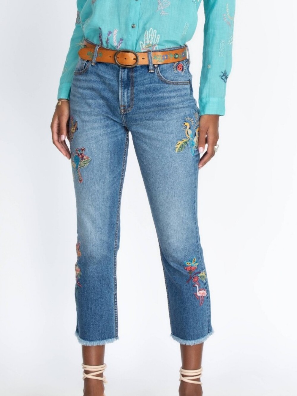 NWT Johnny Was Zoe Cropped Boyfriend Jean Size 27